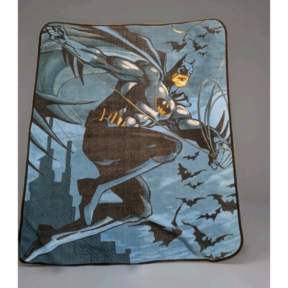 Batman So5 Throw Blanket Northwest Company Grappling Swing Bats Y2K READ RARE